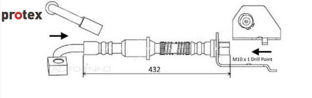 BA BF Ford Falcon Sedan Rear Brake Caliper Hose (Right ) - Image 2