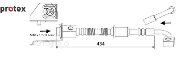 BA BF Ford Falcon Sedan Rear Brake Caliper Hose (Left) - Image 2